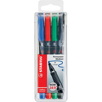 Alkoholos marker készlet 1mm, STABILO OHPen M, 4 klf. szín
