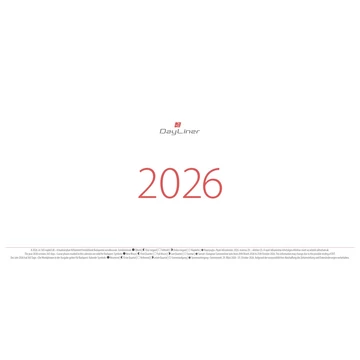 Asztali naptár Oktáv 320 x 150 mm, fehér lapokkal Oktáv fekvő fehér karton tartó Dayliner 2026.