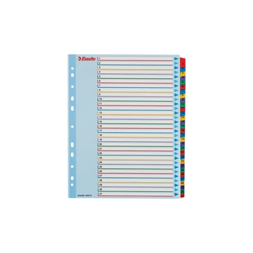 Elválasztólap, A4, Maxi regiszteres 1-31 laminált karton előlap 100210 Esselte