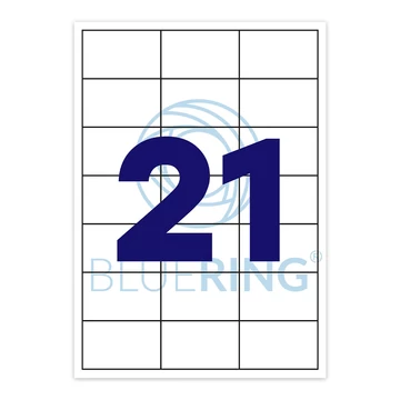 Etikett címke, 70x42,3mm, 100 lap, 21 címke/lap Bluering®
