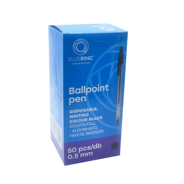 Golyóstoll eldobható kupakos Bluering® írásszín fekete