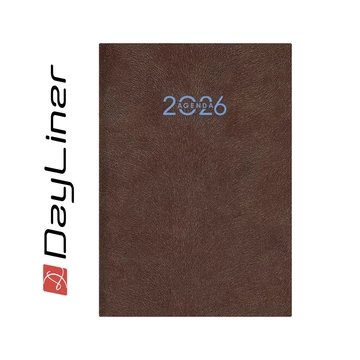 Határidőnapló Animal A5 heti, fehér lapokkal Bulldog barna Dayliner 2026.