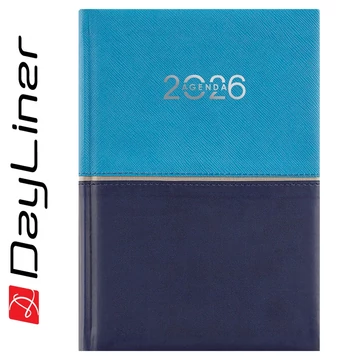 Határidőnapló Fifty A5 napi, fehér lapokkal kék Dayliner 2026.