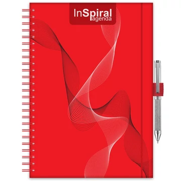 Határidőnapló InSpiral A5 heti, fehér lapokkal piros-piros Dayliner 2026.