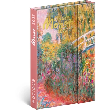 Határidőnapló mágnessel záródó, krémszínű lapokkal Claude Monet 110×160 mm, Presco