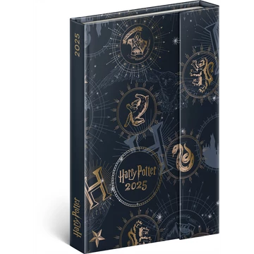 Határidőnapló mágnessel záródó, krémszínű lapokkal Harry Potter-Lumos 110×160 mm, Presco