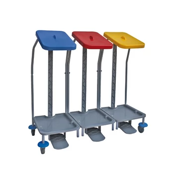 Hulladékgyűjtő kocsi 2 x 70 liter (kék és piros fedél)