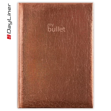Keménytáblás notesz pontozott vonalozással Mirror A5 Bullet, fehér lapokkal bronz Dayliner 2026.