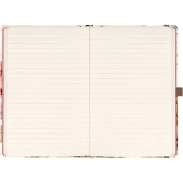 Keménytáblás notesz krémszínű lapokkal leszorító gumiszalaggal Herbarium 130x210mm, Presco