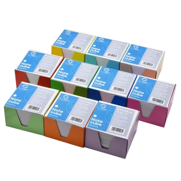 Kockatömb 9x9x6cm, színes karton doboz tartóban Bluering® fehér