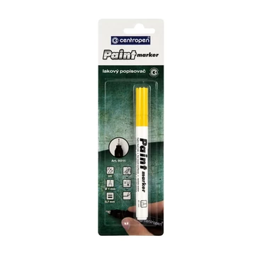 Lakkmarker 0,7mm, vékony metál hegy Centropen 9211 sárga
