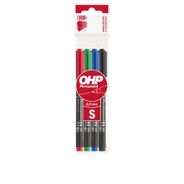 Alkoholos marker készlet, S, OHP Ico, 4 klf.szín