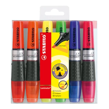 Szövegkiemelő készlet 2-5mm, vágott hegyű STABILO Luminator, 6 klf. szín