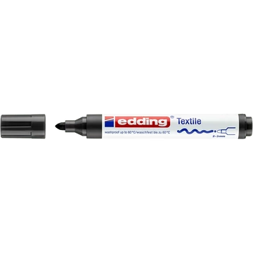 Textilfilc 2-3mm, kerek Edding 4500 fekete