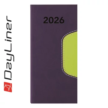 Zsebnaptár Memphis fekvő heti, fehér lapokkal kék-zöld Dayliner 2026.