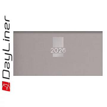 Zsebnaptár MyPastel fekvő heti, krémszínű lapokkal szürke Dayliner 2026.