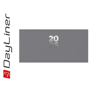 Zsebnaptár Pannon fekvő heti, fehér lapokkal szürke Dayliner 2026.