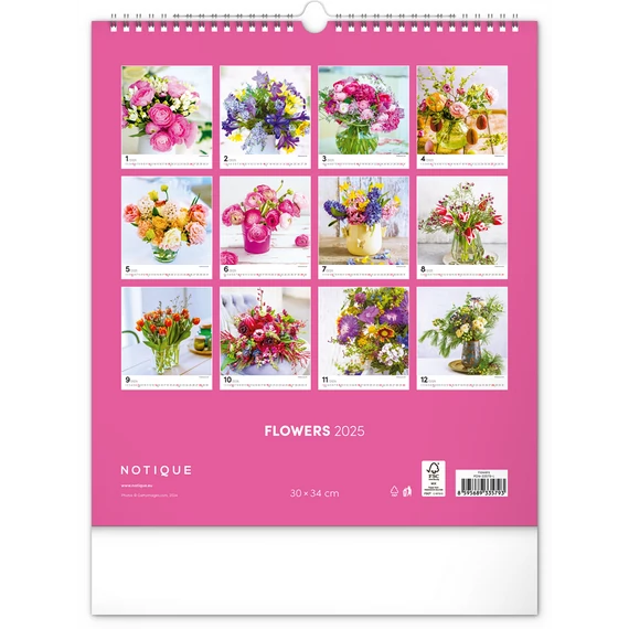 Falinaptár képes  300x340mm Flowers Realsystem 2026.