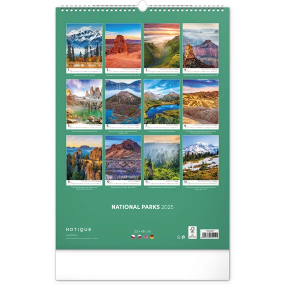 Falinaptár képes  330×460mm National Parks Realsystem 2026.