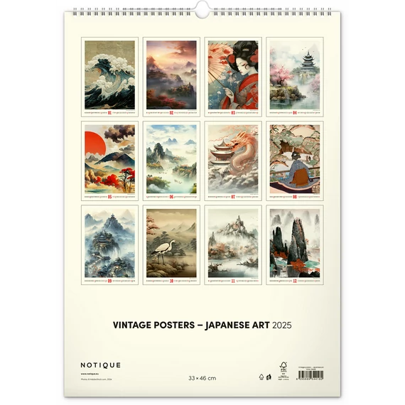 Falinaptár képes  330×460mm Vintage Posters-Japanese art Realsystem 2026.