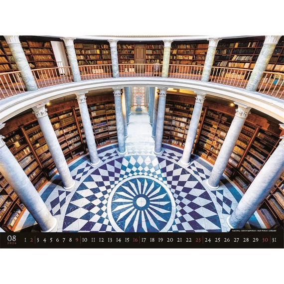 Falinaptár képes 420 × 560 mm, fehér lapokkal Bibliotheca Dayliner 2026.