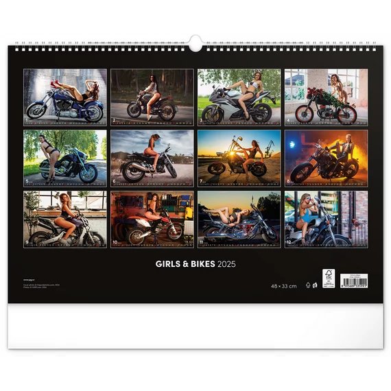 Falinaptár képes  480×330mm Girls & Bikes  Realsystem 2026.