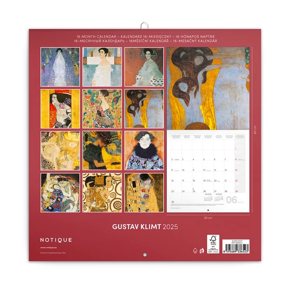 Falinaptár képes lemeznaptár 300x300mm, Gustav Klimt Realsystem 2026.