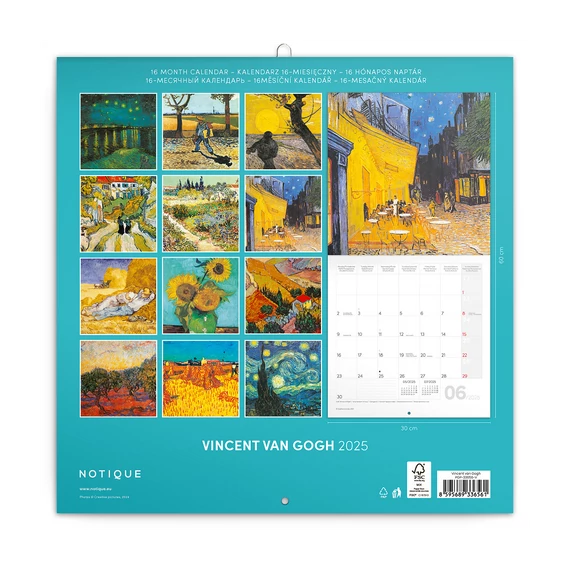 Falinaptár képes lemeznaptár 300x300mm, Vincent van Gogh Realsystem 2026.