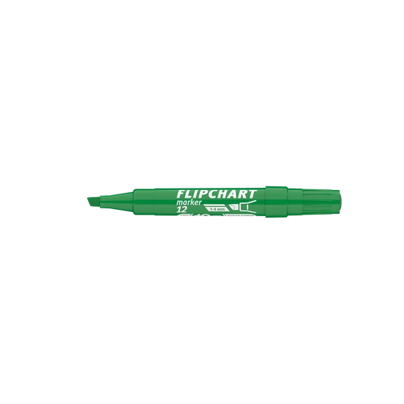 Flipchart marker vízbázisú 1-4mm, vágott Artip 12 zöld