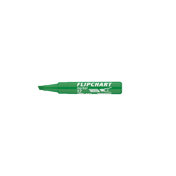 Flipchart marker vízbázisú 1-4mm, vágott Artip 12 zöld