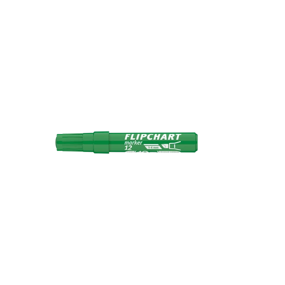 Flipchart marker vízbázisú 1-4mm, vágott Artip 12 zöld