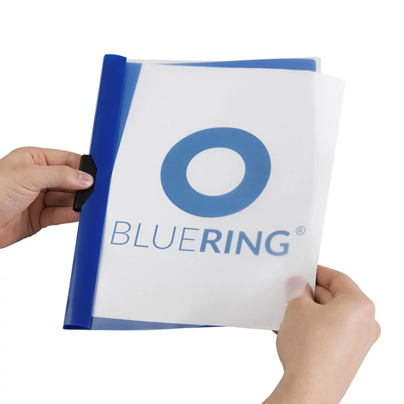 Gyorsfűző klip mappa A4, műanyag 60laphoz fém klippes Bluering® kék