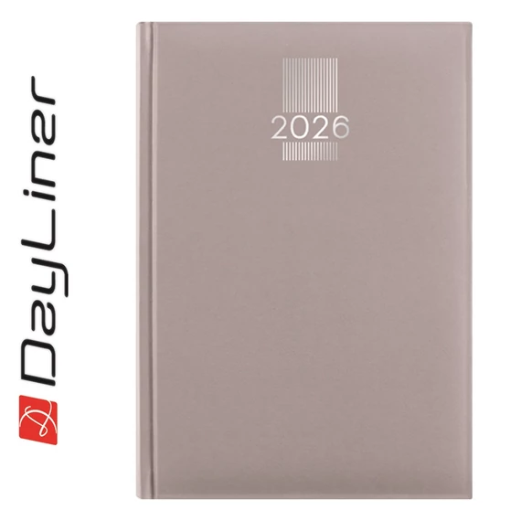 Határidőnapló MyPastel A5 heti, krémszínű lapokkal szürke Dayliner 2026.