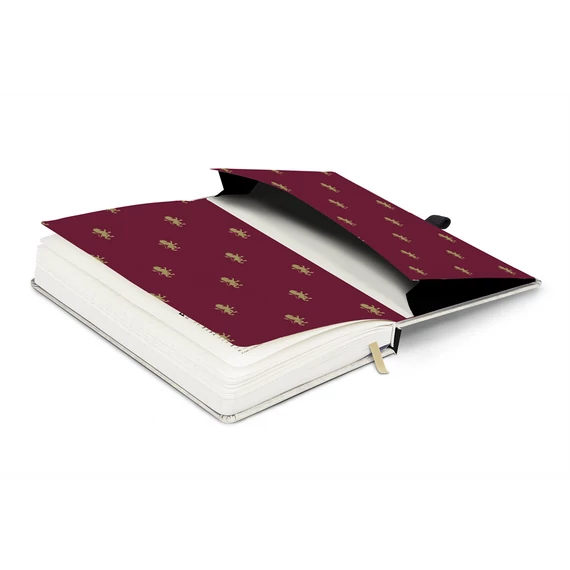 Keménytáblás notesz krémszínű lapokkal leszorító gumiszalaggal Harry Potter-Hogwarts 130x210mm, Presco
