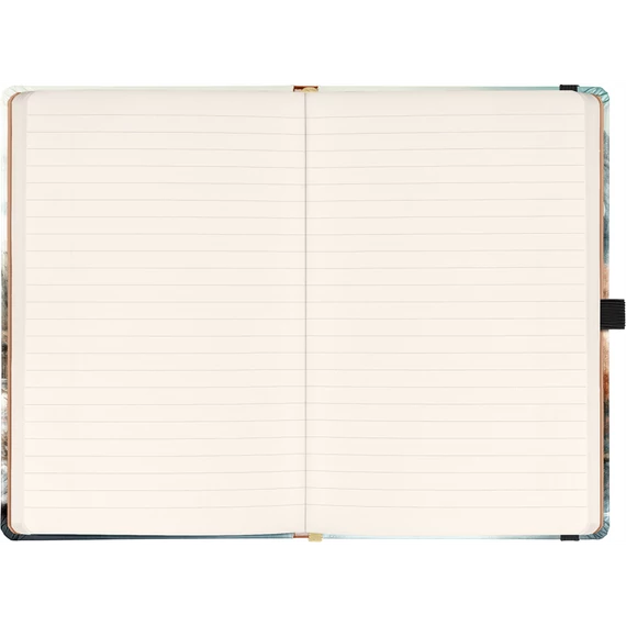 Keménytáblás notesz krémszínű lapokkal leszorító gumiszalaggal Japan 130x210mm, Presco