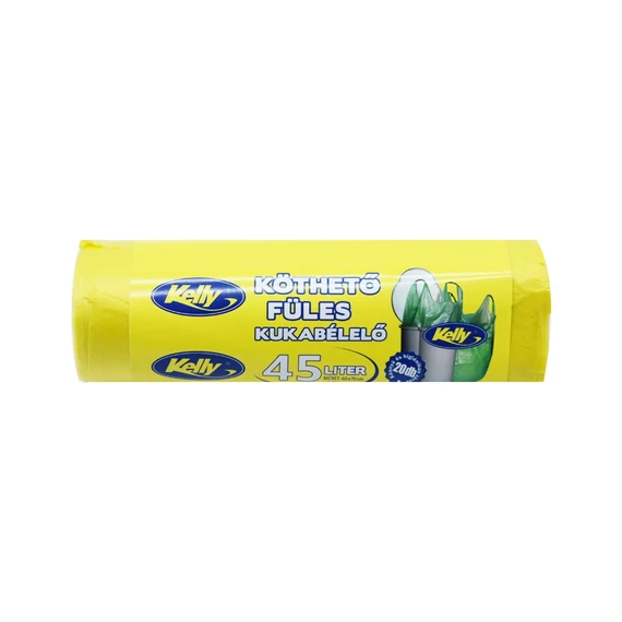 Szemeteszsák zárószalagos 45 liter 20 db/tekercs Kelly_sárga