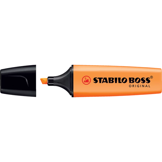 Szövegkiemelő 2-5mm, vágott hegyű, STABILO Boss original narancs