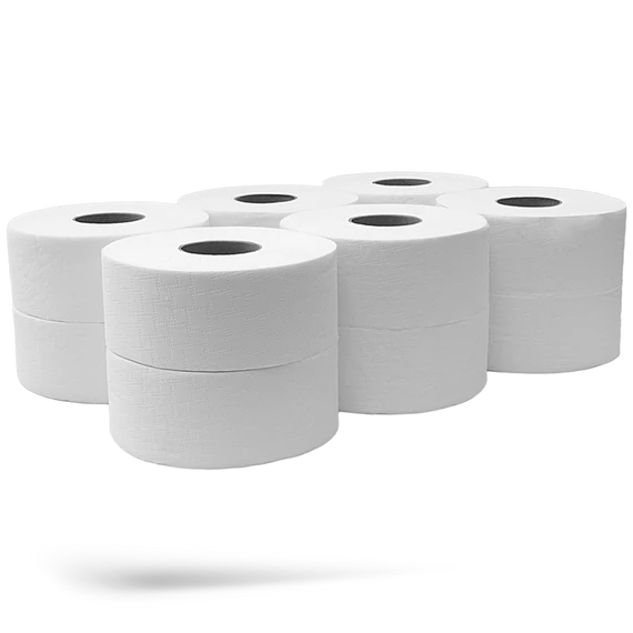Toalettpapír 2 rétegű közületi átmérő: 19 cm 100 % cellulóz 100 m/tekercs 12 tekercs/csomag_Bluering®_hófehér