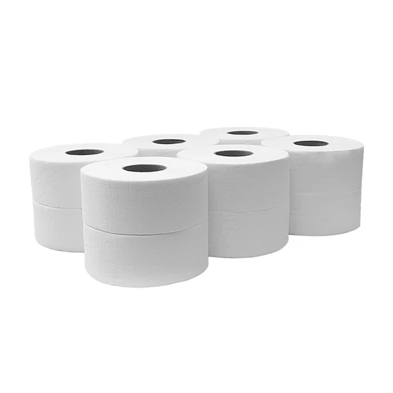 Toalettpapír 2 rétegű közületi átmérő: 19 cm 100 % cellulóz 105 m 12 tekercs/karton hófehér_219C105