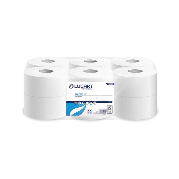 Toalettpapír 2 rétegű közületi átmérő: 19 cm 12 tekercs/csomag Strong Lucart 125 _812526 hófehér