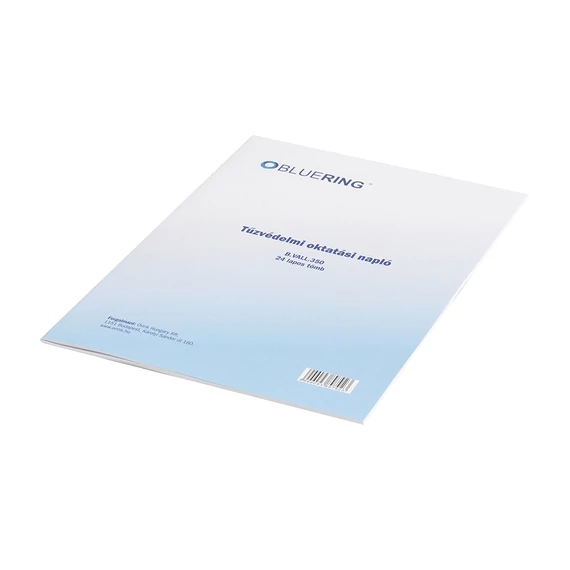 Tűzvédelmi oktatási napló 24lapos A4, álló B.VALL.350 Bluering®