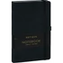 Keménytáblás notesz pontozott vonalozással krémszínű lapokkal leszorító gumiszalaggal Black 130x210mm, Presco