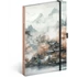 Keménytáblás notesz krémszínű lapokkal leszorító gumiszalaggal Japan 130x210mm, Presco
