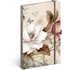 Keménytáblás notesz krémszínű lapokkal leszorító gumiszalaggal Herbarium 130x210mm, Presco